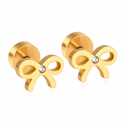 Screw Stud Earrings Set Fashion Jewelry For Women Stainless Steel Gold Christmas Earrings pendientes brincos asonjewelry