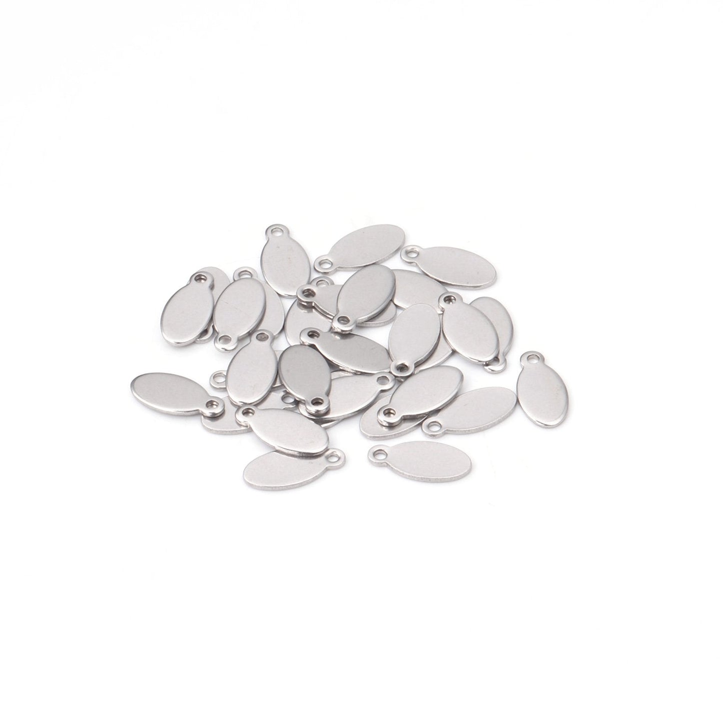 ASON 100pcs/lot Classic Stainless Steel Water Drop Pendants Charms Jewelry Accessories for Bracelet Anklet DIY Jewelry Making asonjewelry