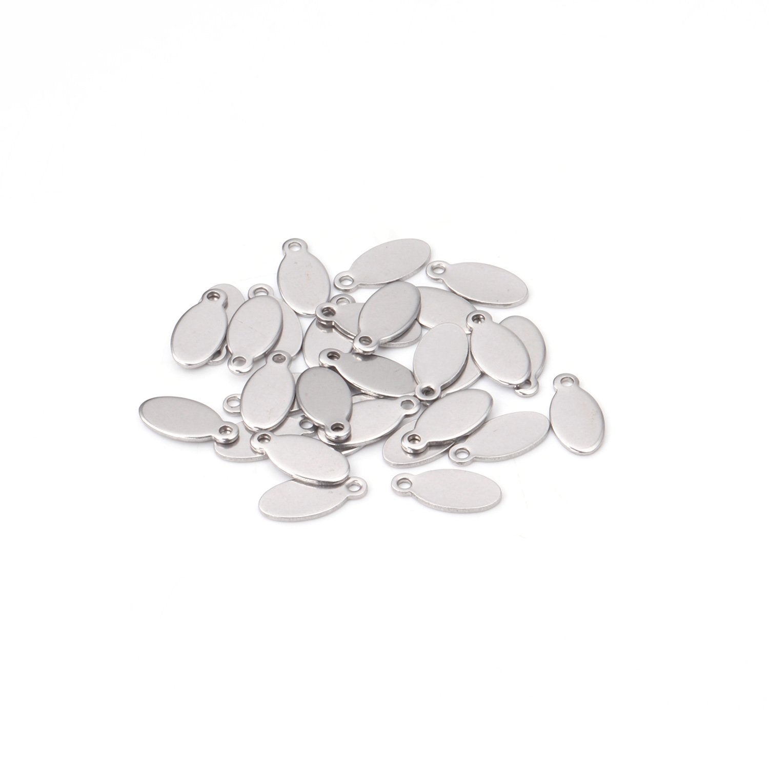ASON 100pcs/lot Classic Stainless Steel Water Drop Pendants Charms Jewelry Accessories for Bracelet Anklet DIY Jewelry Making asonjewelry
