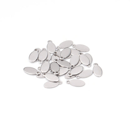 ASON 100pcs/lot Classic Stainless Steel Water Drop Pendants Charms Jewelry Accessories for Bracelet Anklet DIY Jewelry Making asonjewelry