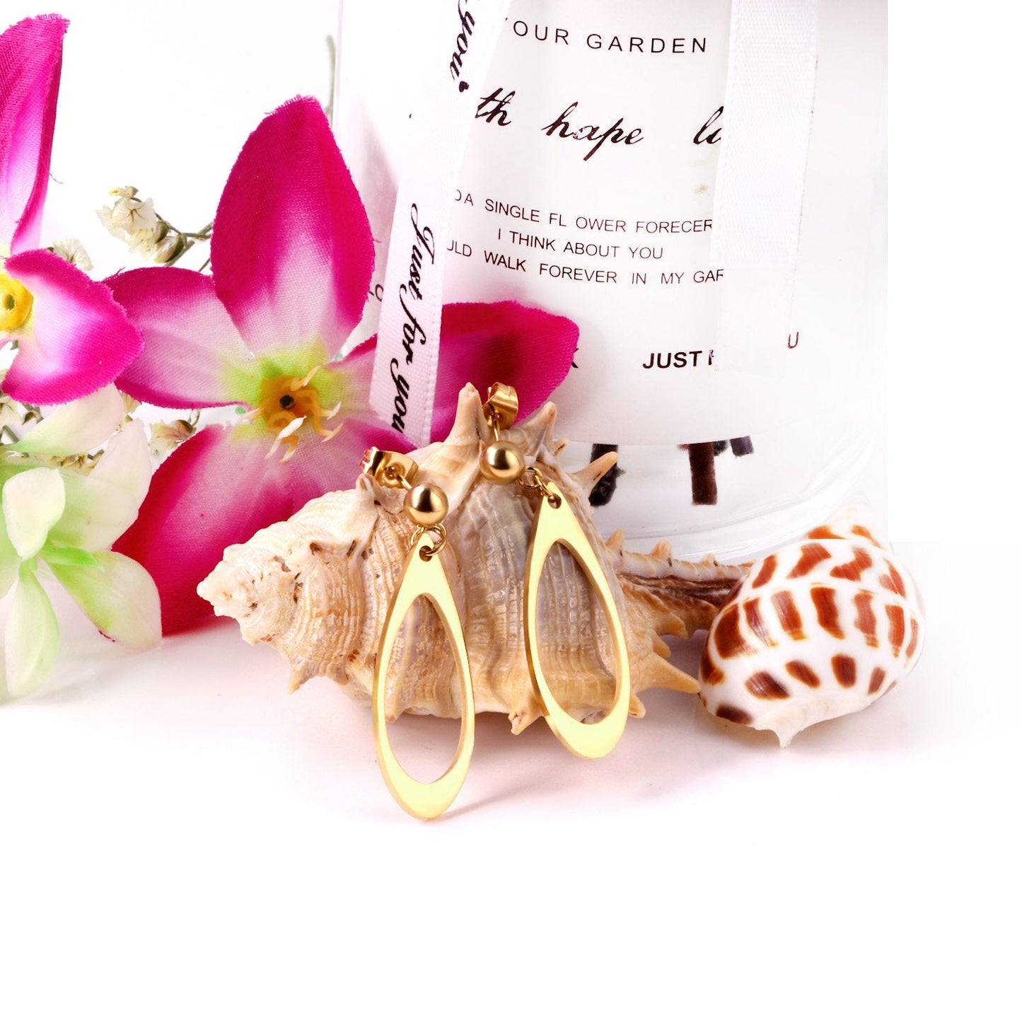 ASON Stainless Steel Stylish Hollow Oval Dangle Earrings Gold Color Piercing Drop Earring for Women Accessories Jewelry asonjewelry