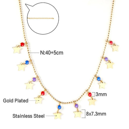Aesthetic Bohemia Chains Collier For Women Summer Fresh Red Blue Bead Chains Colorful Necklace For Party Jewelry asonjewelry