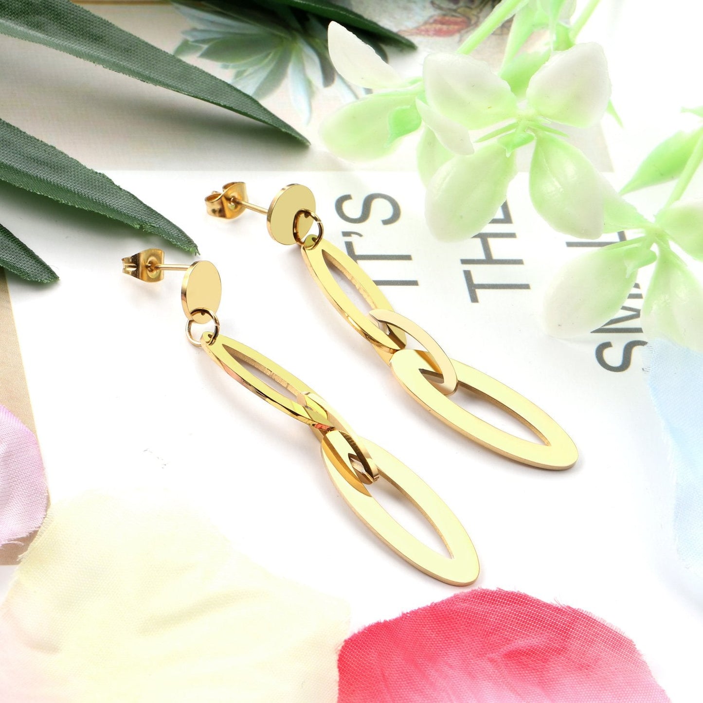 ASON Fashion Stainless Steel Hanging Dangle Earrings for Women Girls Statement Drop Earring Geometry Jewellery Party Gift asonjewelry