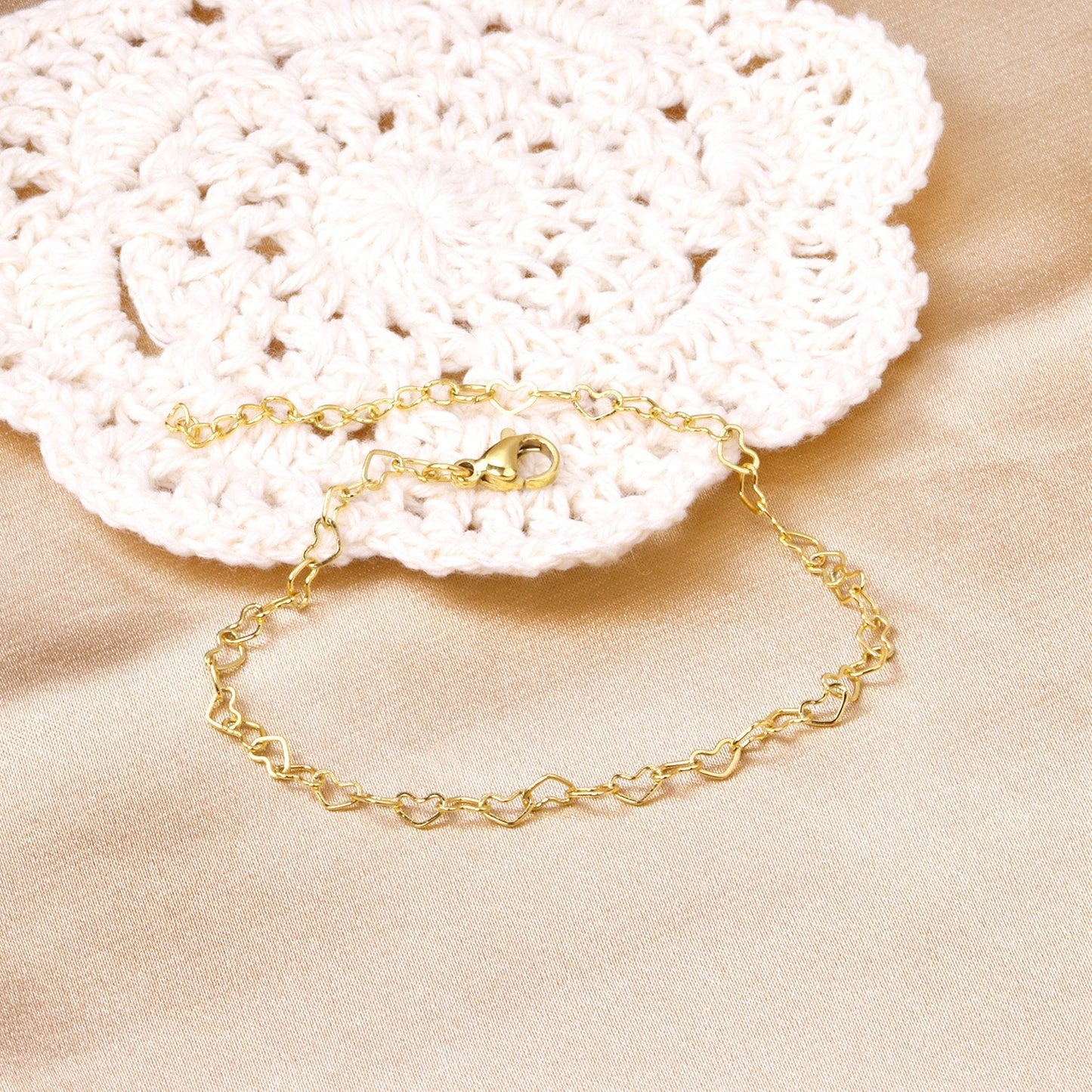 ASON Sweet Heart Shape Adjustable Bracelet with Extender 316L Stainless Steel Bangle for Women Fashion Jewelry Gift asonjewelry