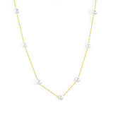 Gold Fake Pearl 6mm Pendant Link Chain 2021 Choker Necklace Women Jewelry Stainless Steel Babygirl Necklaces Set
