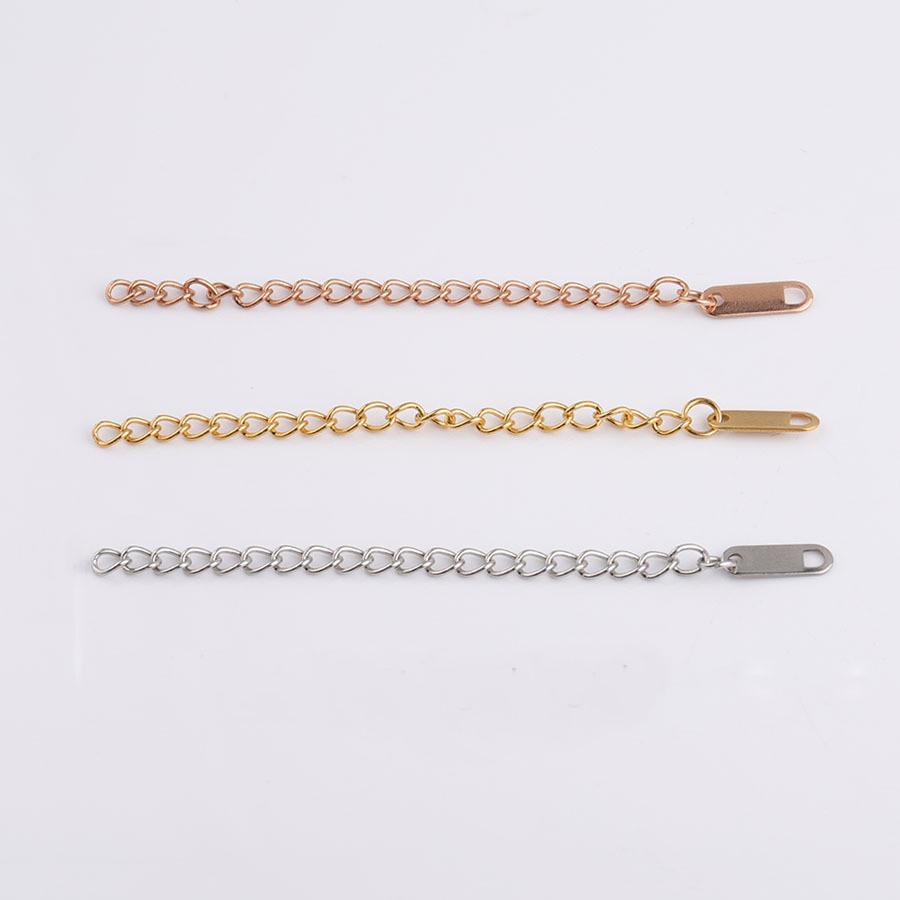 ASON 10pcs/lot Extended Extension Gold Tail Chain Stainless Steel Lobster Clasps Connector DIY Jewelry Making Bracelet Necklaces asonjewelry