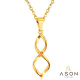 ASON Stylish Stainless Steel Gold Color Chain Necklaces with Pendant for Men Women Chokers Party Gift Accessories Jewelry