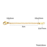 ASON 10 pcs/lot Extension étendue chaîne de queue en or en acier inoxydable fermoirs à homard connecteur bricolage fabrication de bijoux Bracelet colliers 
