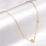 Korean Fashion Romantic Colorful Flower Pendant Stainless Steel Chain Necklace For Women Jewelry Parts bijoux femme
