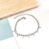 ASON Vintage Lightning Shape Accessories Multi-layer Link Chains Anklet Gold Color Stainless Steel For Women Jewelry Boho