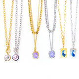 Collar de cadena de eslabones de joyería con diseño azul de Collier púrpura para mujer, dijes de diseñador, nuevos collares estéticos para niñas 2022 