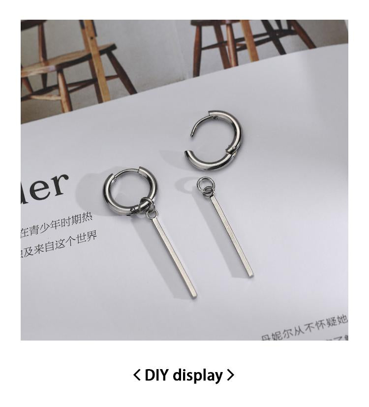 ASON 100pcs/lot Stainless Steel Bar Metal Rod With Tassel Earrings Charm Accessories for DIY Earrings Jewelry Making Supplies asonjewelry