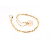 Gothic Fake Pearl Stainless Steel Round Pendant Necklaces For Men Women Jewelry Chain Necklace Collar Collier Set