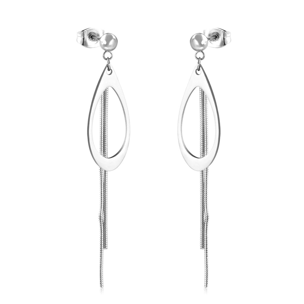 ASON Korean Style Dangle Earrings Anti allergy Stainless Steel for Wom