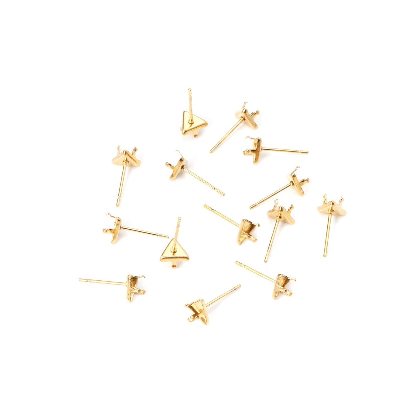 ASON 100pcs/lot Earring Base Triangle Earring Making 316L Stainless Steel Setting Crystal DIY Jewelry Making Accessories Gift asonjewelry
