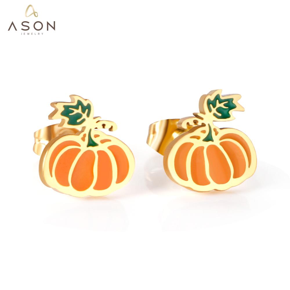 ASON Cute Vegetable Shape Cartoon Earrings 316L Stainless Steel Unusual Small Stud Earrings for Women Fashion Jewelry asonjewelry