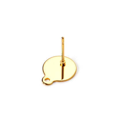 ASON 100Pcs/Lots Ear Studs Earring Accessories Studs Stainless Steel Gold Base Setting Connector For DIY Jewelry Making Supplies asonjewelry