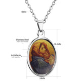 Stainless Steel Necklace Blessed Virgin Mary Hug A Lovely Boy Pendants Necklaces,5pcs/lot