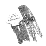 ASON Lot Stainless Steel 45+5cm Necklace Pendant Cross O-shaped Belt Extension Chain For Women Jewerly Diy Making