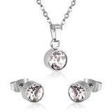 New Cubic Zirconia Necklace Earrings For Woman Wedding Jewelry Set Gold/Silver Color Jewellry Parures Bijoux