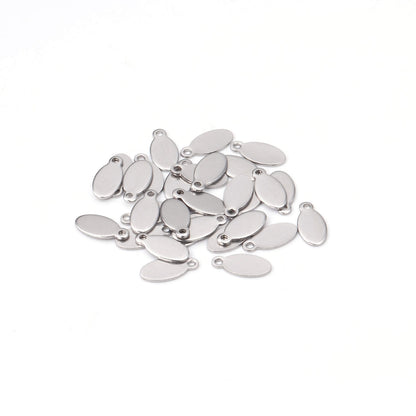 ASON 100pcs/lot Classic Stainless Steel Water Drop Pendants Charms Jewelry Accessories for Bracelet Anklet DIY Jewelry Making asonjewelry