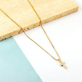 Stainless Steel CZ Cross Pendant Necklace For Women Men Crystal Rhinestone Jesus Box Chain Gothic Jewelry Gifts