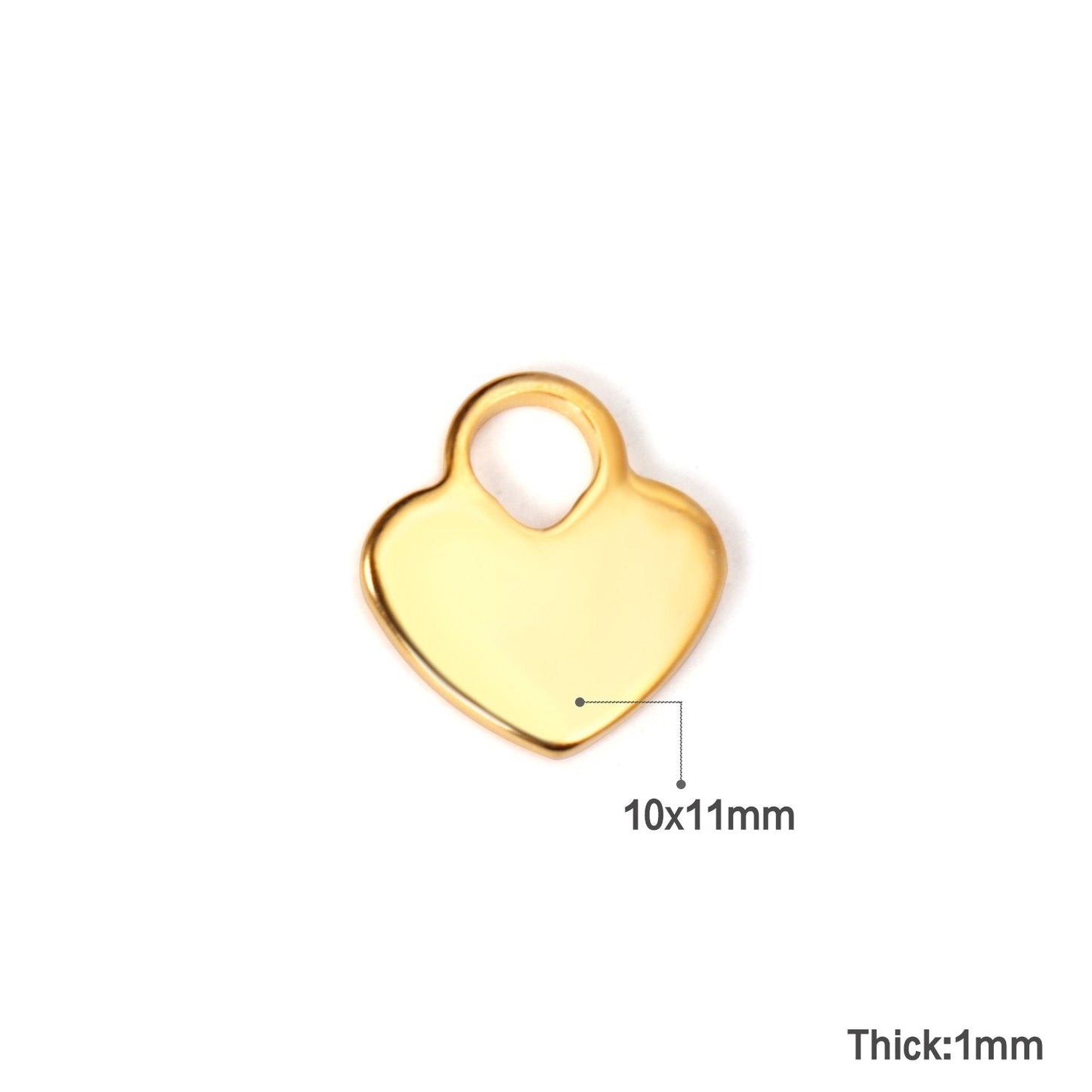 ASON 100pcs/lot Heart Pendant Stainless Steel Love Heart Pendant Gold Silver Color For Necklace Bracelet Jewelry Making Supplies asonjewelry