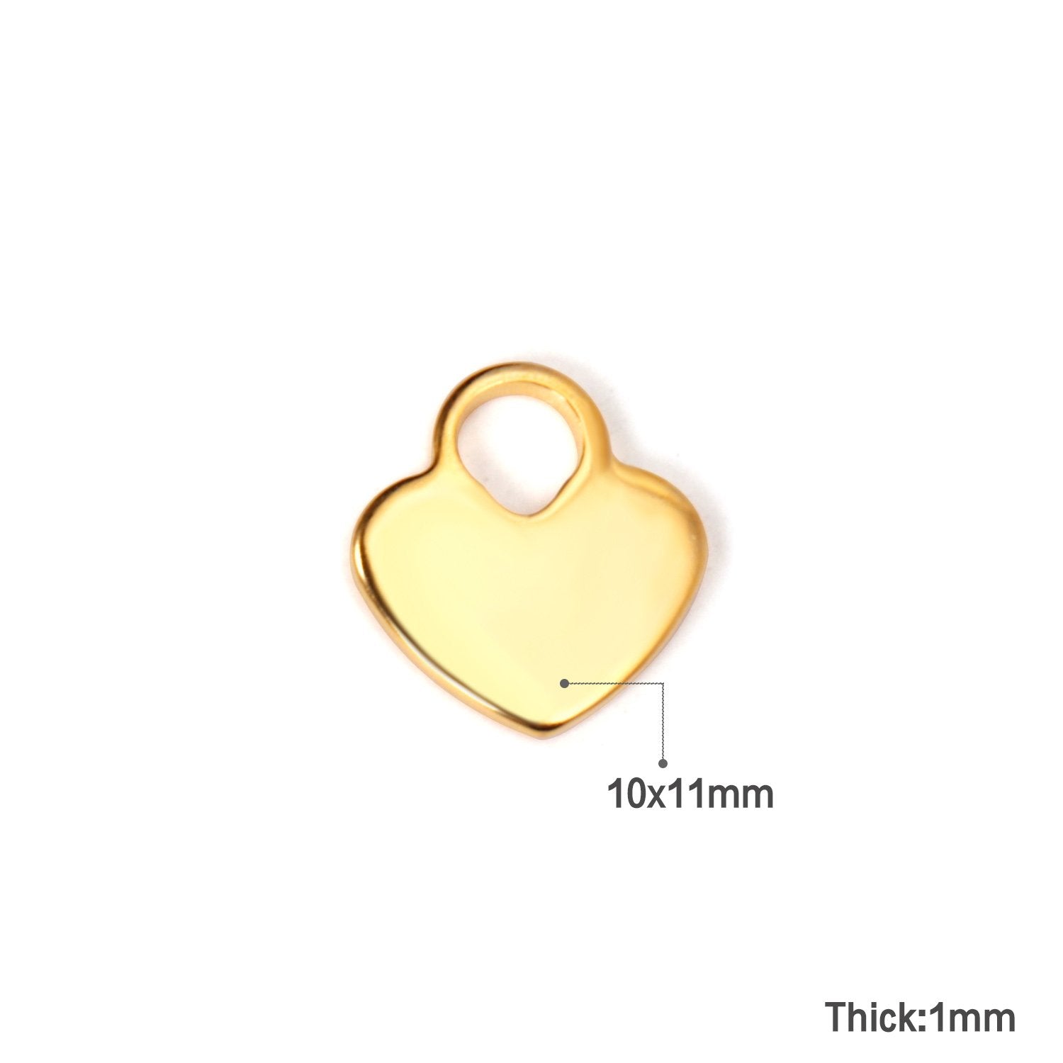 ASON 100pcs/lot Heart Pendant Stainless Steel Love Heart Pendant Gold Silver Color For Necklace Bracelet Jewelry Making Supplies asonjewelry