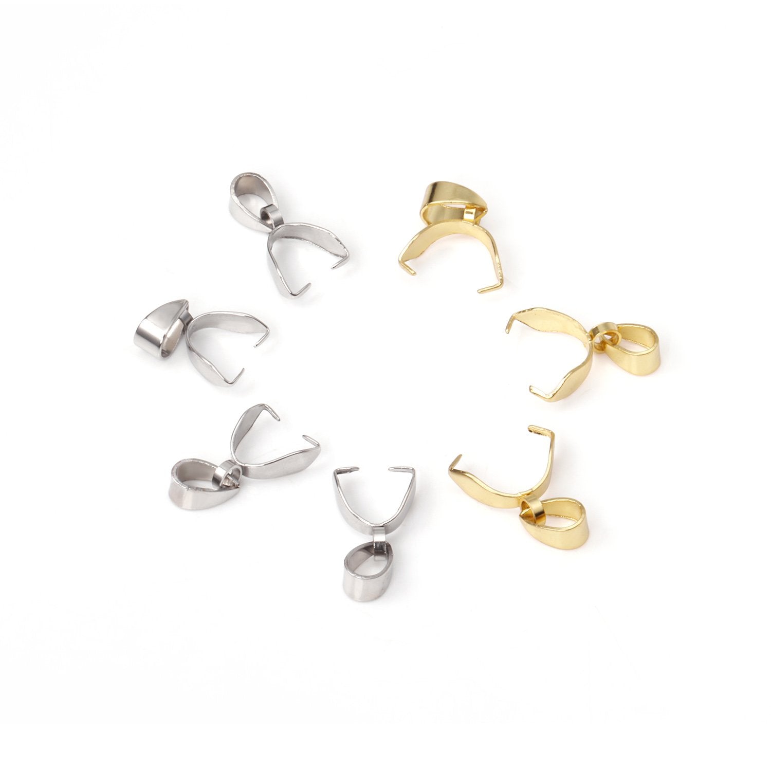 ASON 100pcs Stainless Steel Pendant Buckle Melon Seeds Clasp Hook Necklace Connector Charm Clip Jewelry Finding for DIY Jewelry asonjewelry