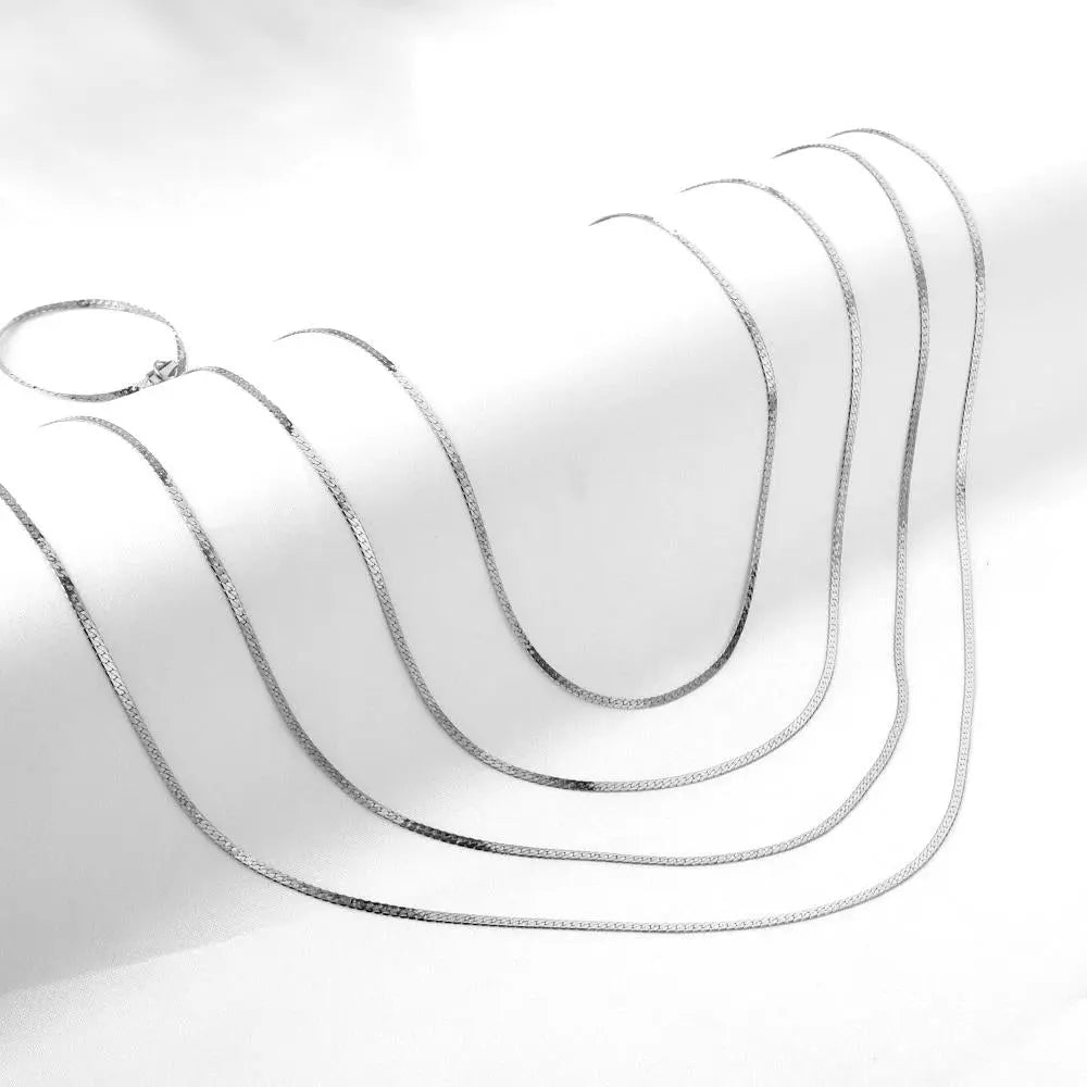 Lot Steel Gold Color Stainless Steel Inoxidable 1.7mm Cuba Link Flat Chains Necklaces For Jewelry Making Support asonjewelry