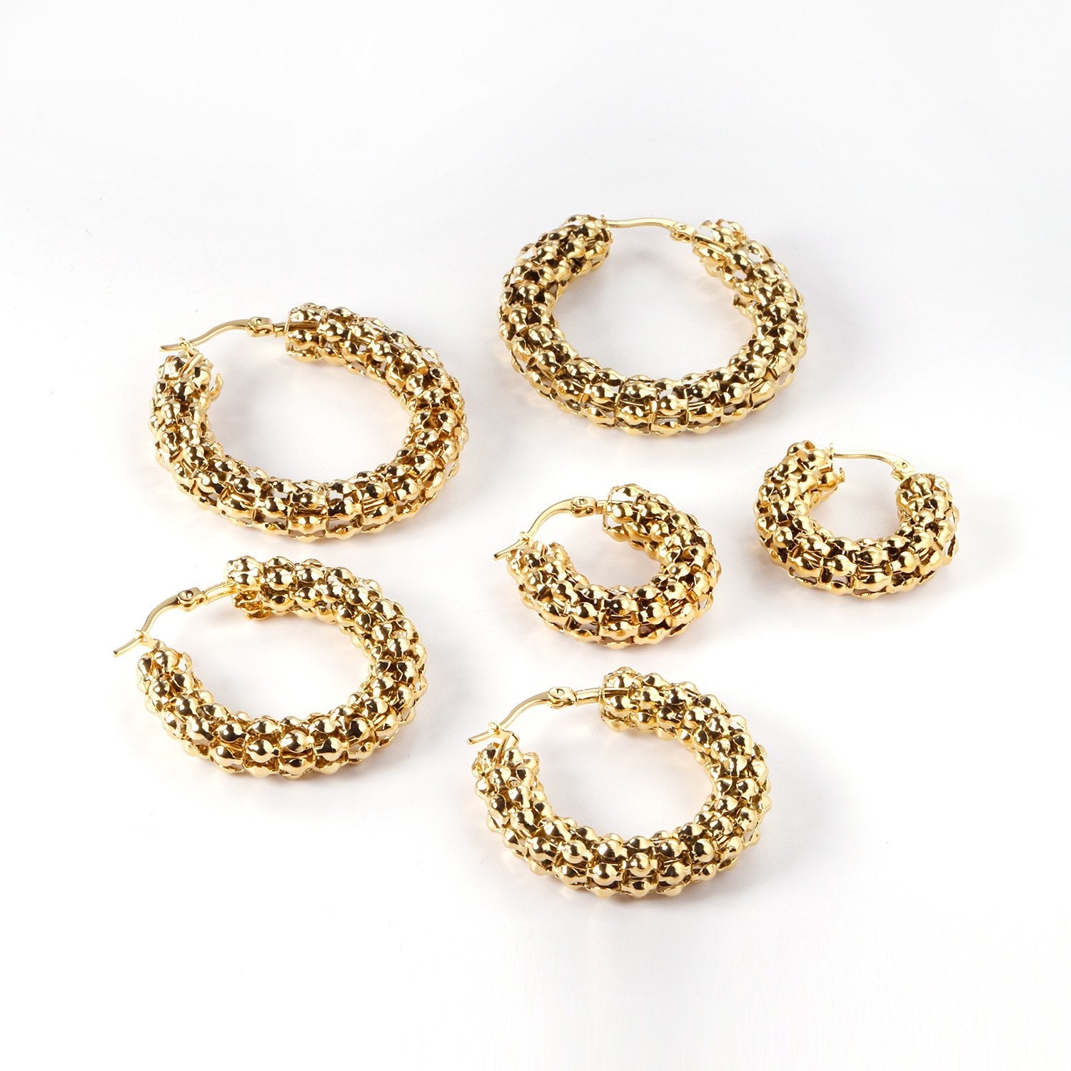 ASON Unusual Big Hoop Earrings 316L Stainless Steel Vintage Circle Earring for Women 30/40/45mm Fashion Jewelry asonjewelry