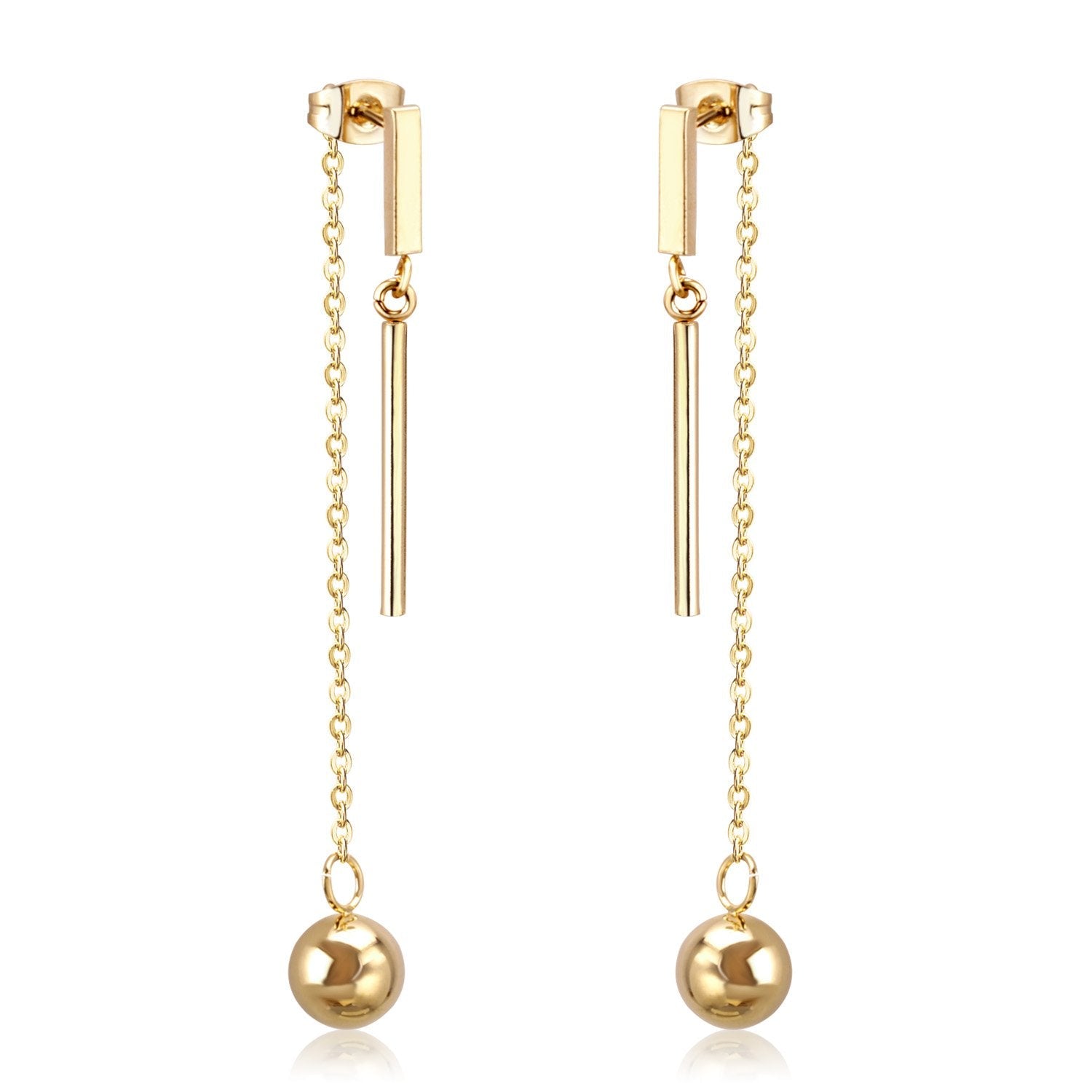 ASON Long Line Link Chain Imitation Pearl Dangle Earrings for Women Gold Color Cross Earrings Female Bijoux Pendientes asonjewelry