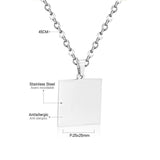 Gold Choker Religion Stainless Steel Round/Square/Rectangle Pendant Necklace For Men/Women Chain Necklace Blank Tag