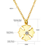 Hot Gold Flower Zircon Pendants Necklaces For Women Girl Baby Choker Link Chain Pendant Necklace-201001