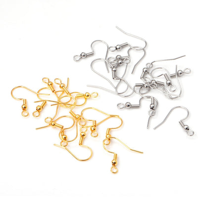 ASON 100 Gold/Silver Color Stainless Steel Earring Hooks,With Steel Ball Jewelry, Can Be Used For DIY Jewelry Making Accessories asonjewelry