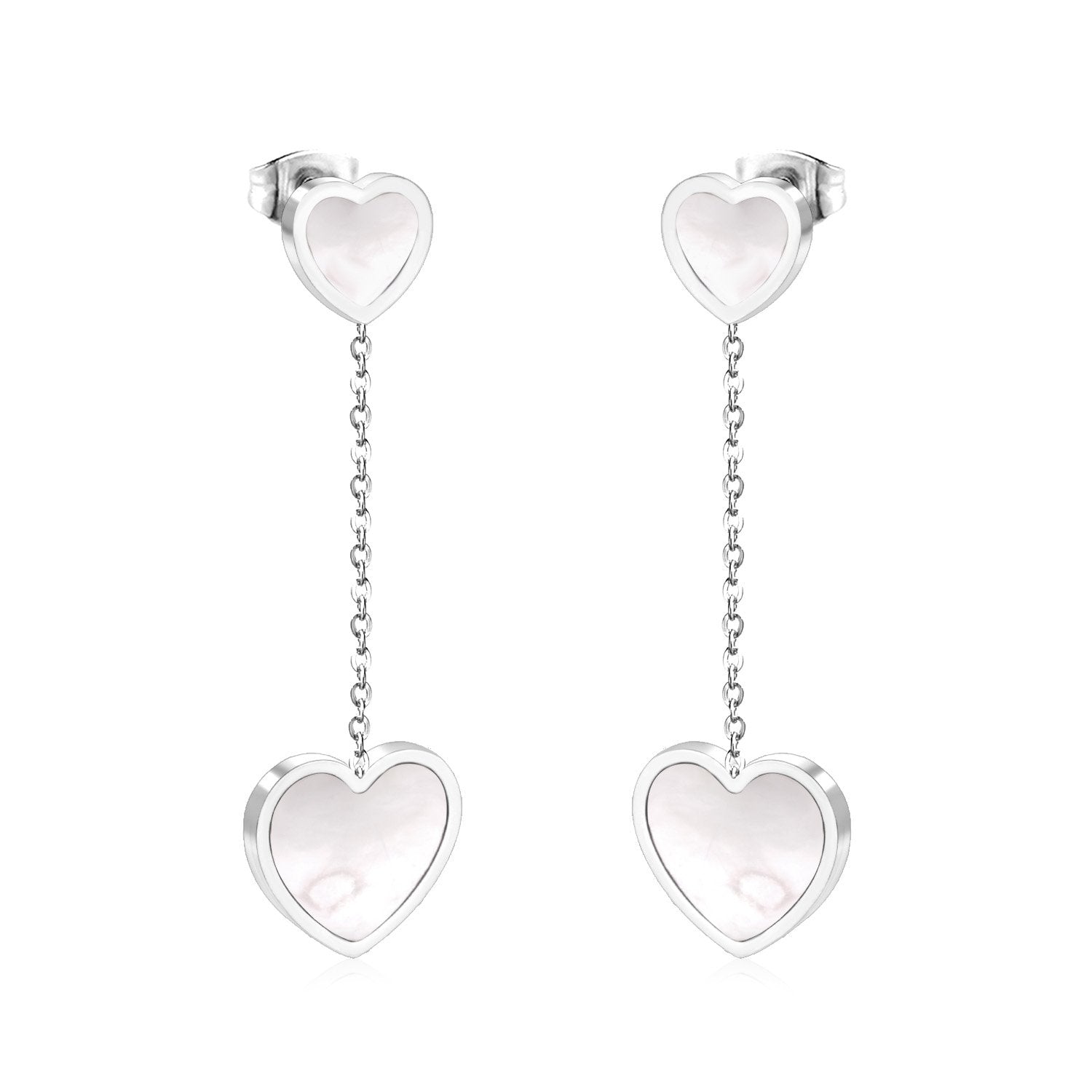 ASON Korean Style Statement Drop Earrings Shell Heart Dangle Earring Stainless Steel Jewelry for Women Femme Party Gift asonjewelry