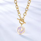 Collar de cadena de eslabones de joyería con diseño azul de Collier púrpura para mujer, dijes de diseñador, nuevos collares estéticos para niñas 2022 