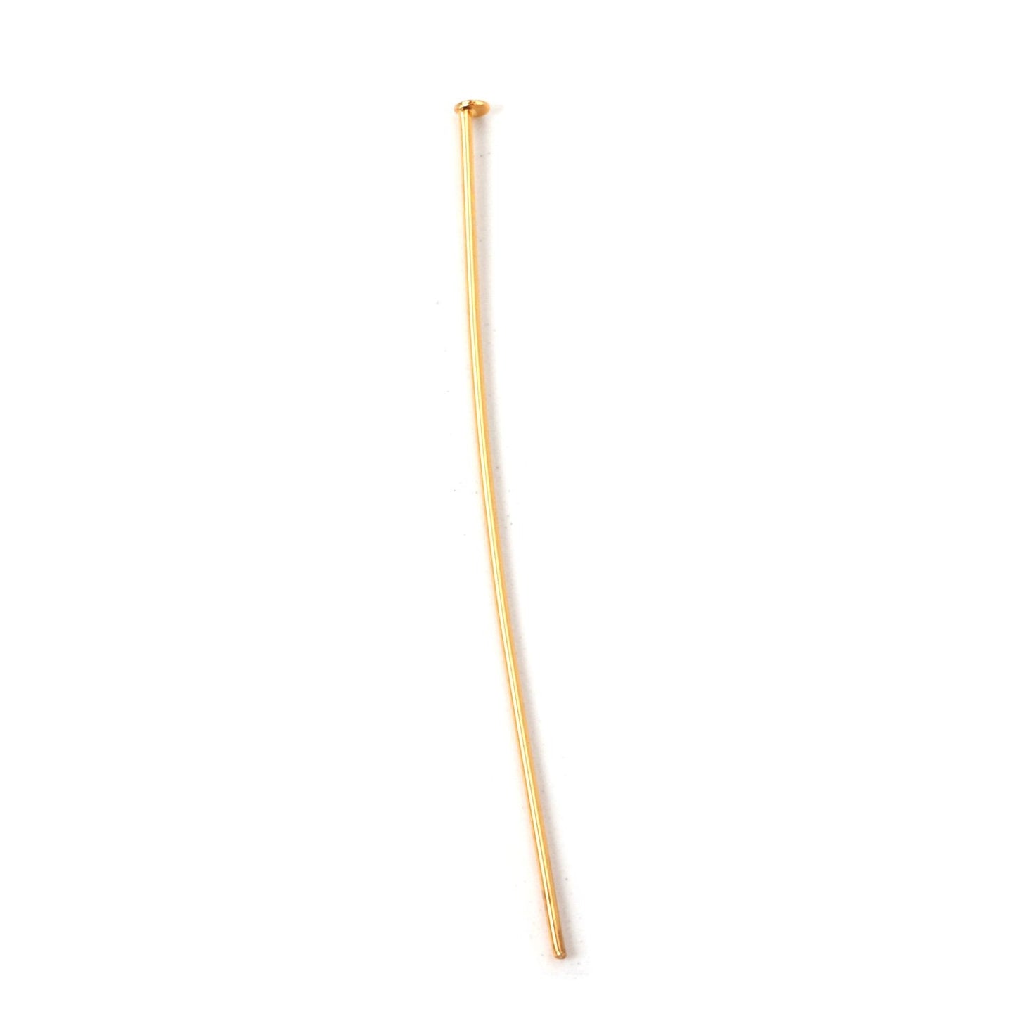 ASON 100 Pcs/Lots Flat Head Needle Stainless Steel Pin Head Pins Gold Color Head Pins For Jewelry Findings Making DIY Needles asonjewelry