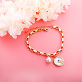 ASON-anillo redondo de acero inoxidable para mujer, sortija redonda de 18 + 3cm, espaciador y perlas, accesorios de joyería, pulseras para mujer, ropa de calle diaria