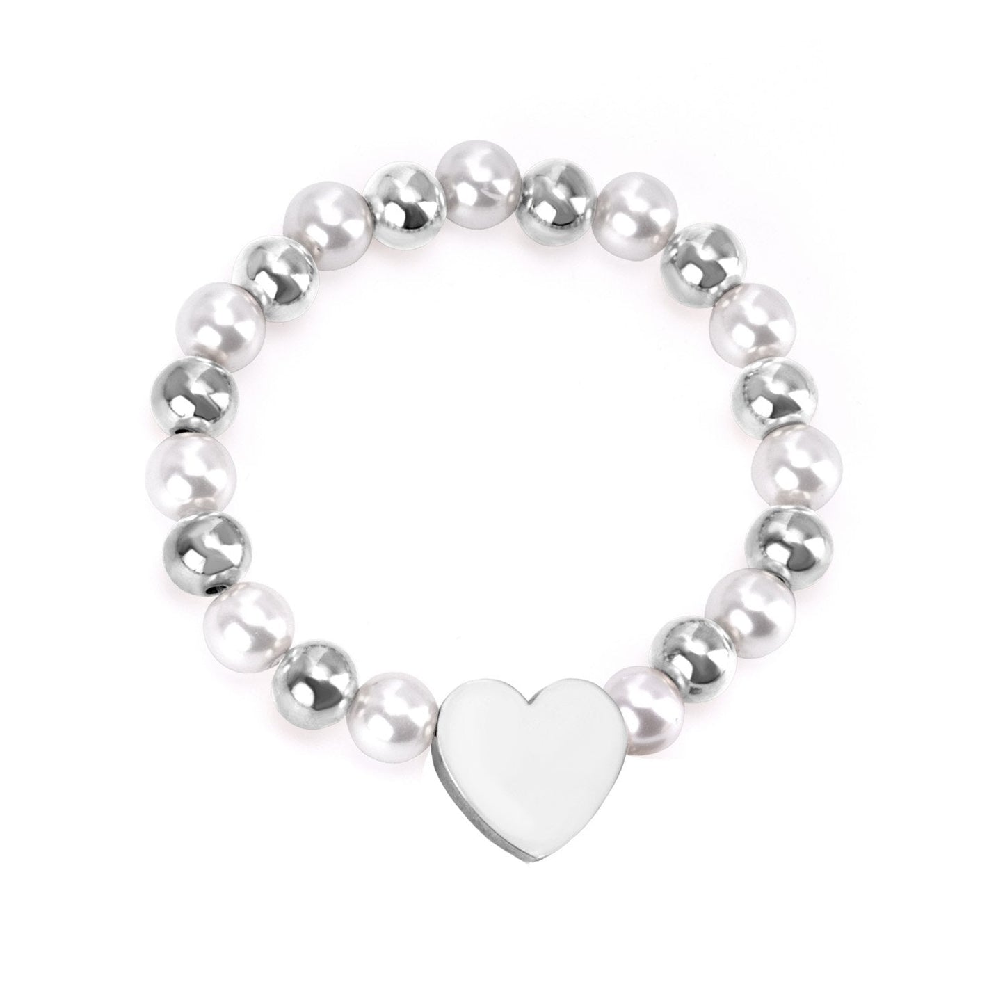 ASON Heart Shape Pendant 8mm Ball Beaded With Imitation Pearl Chain Bracelets Gold Color Stainless Steel For Women Jewelry asonjewelry