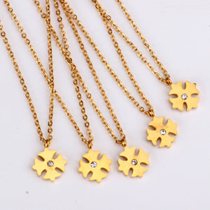 Hot Gold Flower Zircon Pendants Necklaces For Women Girl Baby Choker Link Chain Pendant Necklace-201001