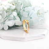 ASON-Anillo de acero inoxidable con letras talladas para mujer, sortija delgada, informal, Color dorado, accesorio de joyería de moda, fiesta diaria