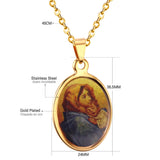 Stainless Steel Necklace Blessed Virgin Mary Hug A Lovely Boy Pendants Necklaces,5pcs/lot