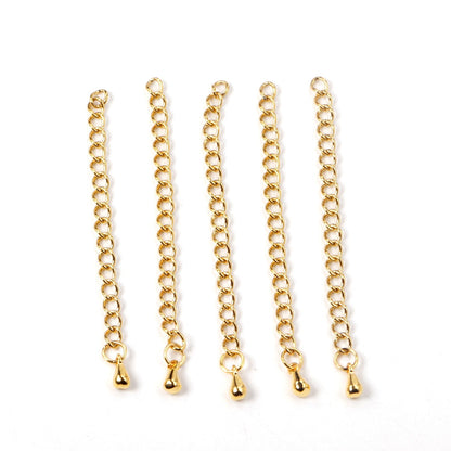 ASON 10pcs/lot Stainless Steel Chain Connector 5mm Lengthen The Chain Gold Silver Color Bracelet Necklace DIY Jewelry Accessory asonjewelry