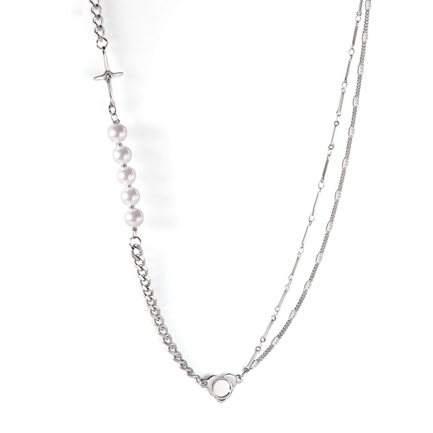 ASON Vintage Baroque Irregular Pearl Pendant Chain Necklace Stainless Steel Geometric Fashion Jewelry for Women Party Gift asonjewelry