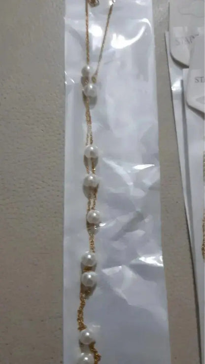 Gold Fake Pearl 6mm Pendant Link Chain 2021 Choker Necklace Women Jewelry Stainless Steel Babygirl Necklaces Set asonjewelry