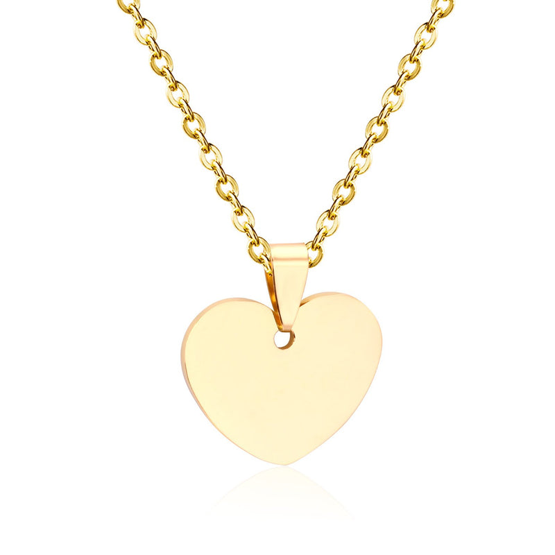 Gothic Fashion Gold Heart Pendant Necklace For Men Women Jewelry Stainless Steel Chain Necklaces Collares Collier