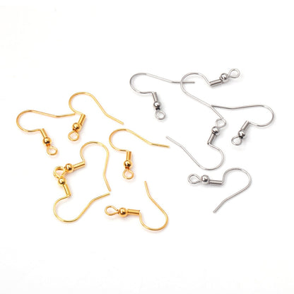 ASON 100 Gold/Silver Color Stainless Steel Earring Hooks,With Steel Ball Jewelry, Can Be Used For DIY Jewelry Making Accessories asonjewelry
