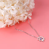 Hollow Out Four Leaf Clover Pendant Necklaces Blue Cat Eyes Stone For Friends Wishes Lucky Christmas Gifts Collier