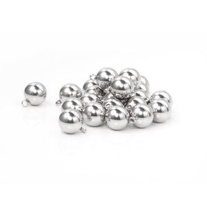 ASON 100pcs 8mm 10mm Stainless Steel Ball with Ring Jewelry Finding Pendant Charm Steel Beads for DIY Jewelry Making